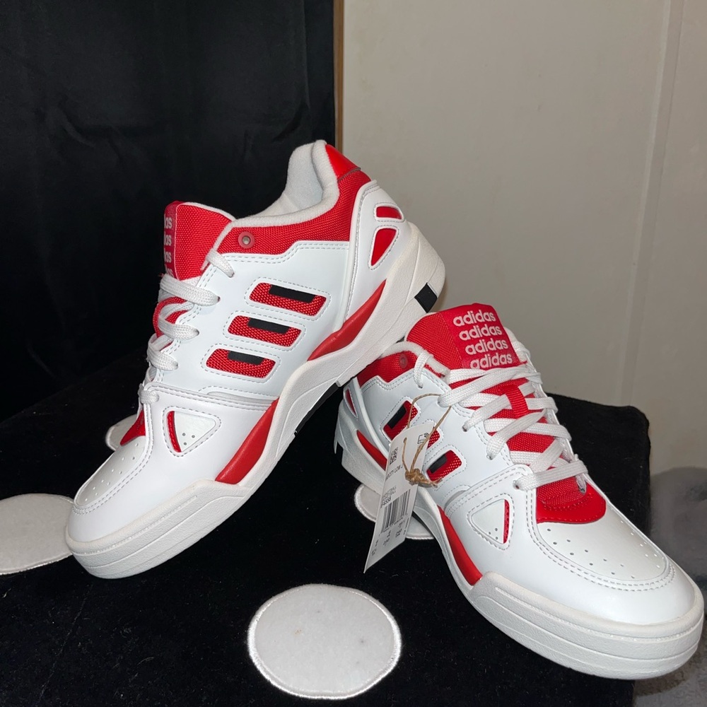 Adidas Midcity Low J Kids Sneakers - White, Black, and Red